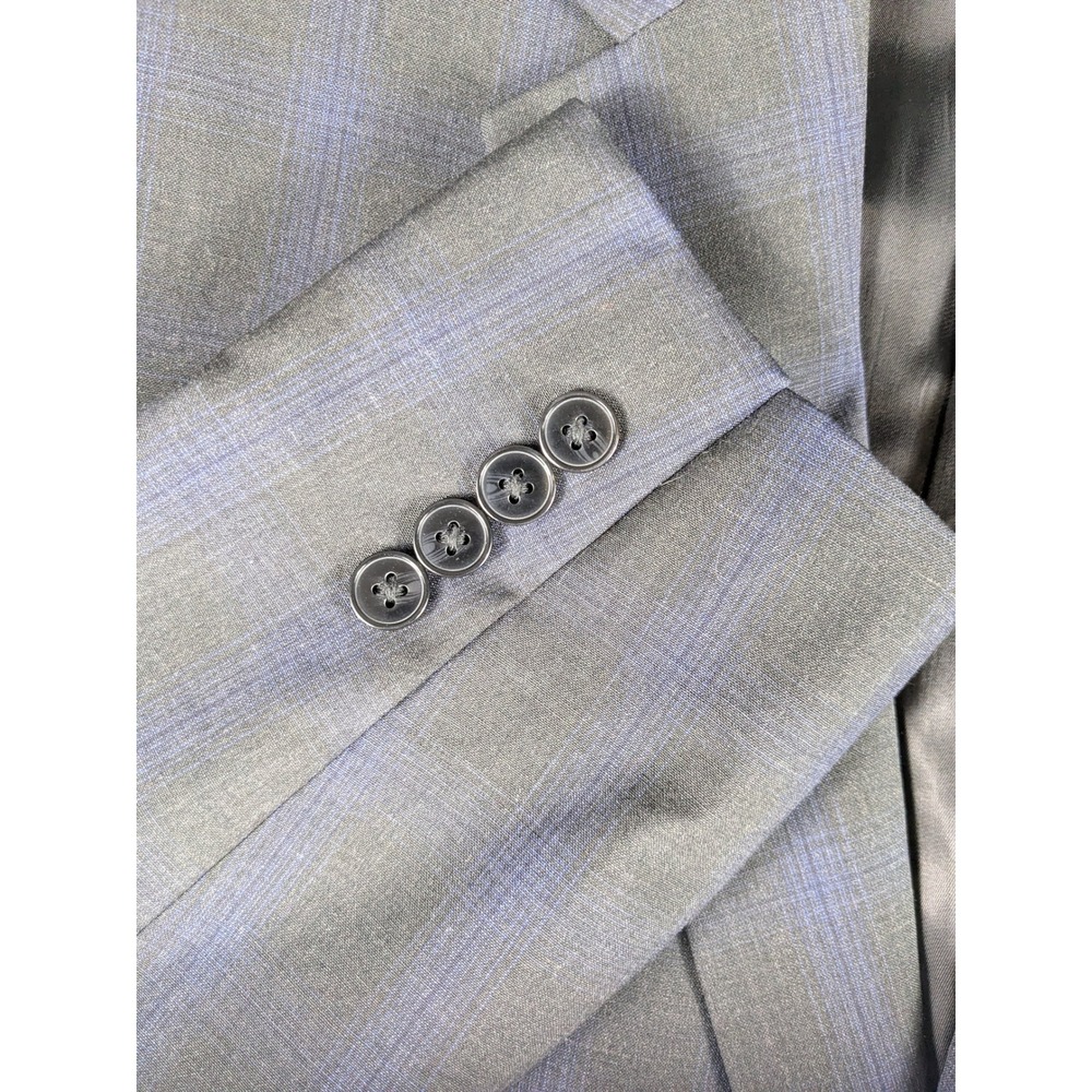Calvin Klein Men's Wool Natural Stretch Plaid Suit 40R Pants 35x31 (Mint) - Picture 5 of 15